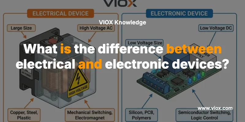 What is the difference between electrical and electronic devices?
