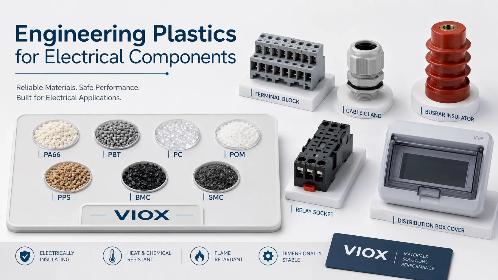 Engineering Plastics for Electrical Components: PA66, PBT, PC, POM, PPS, BMC, and SMC Explained