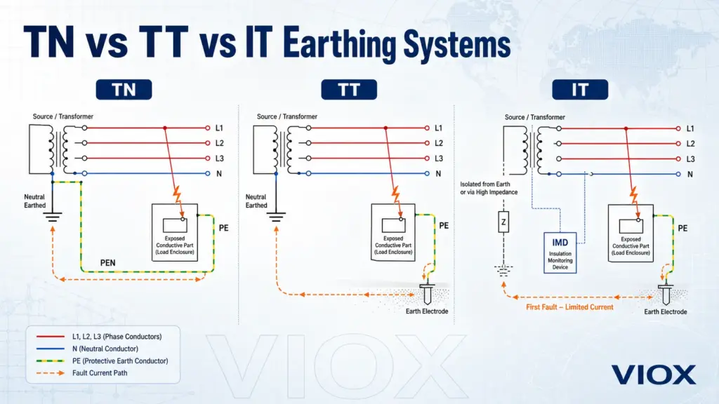 TN vs TT vs IT Earthing Systems