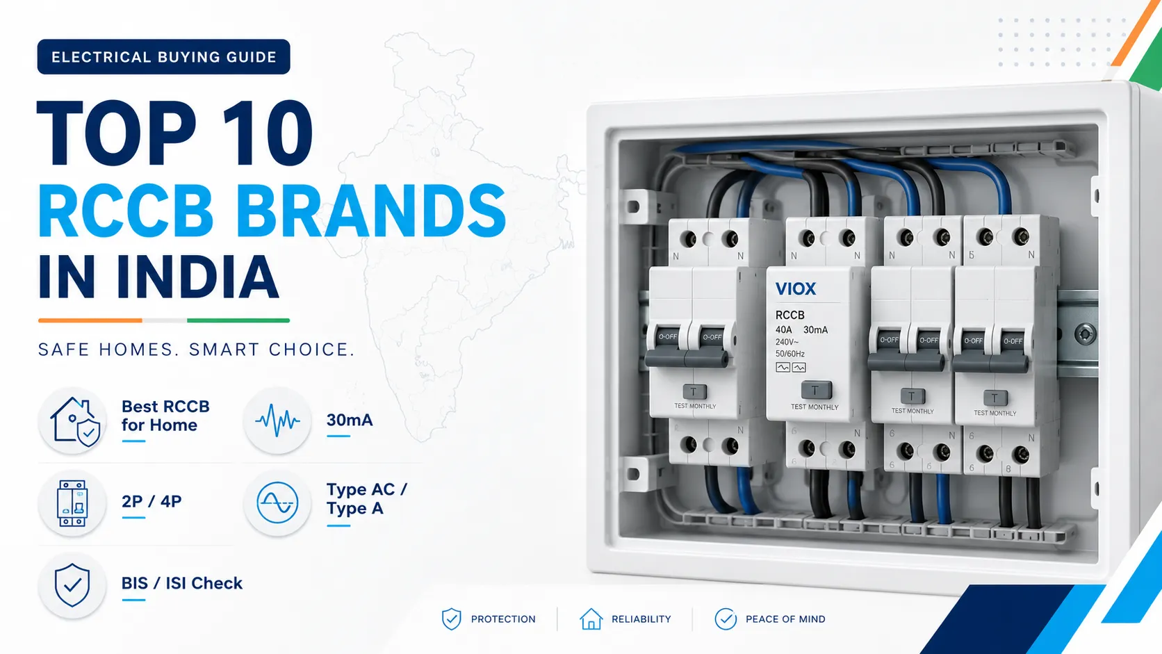 Top 10 RCCB brands in India for home distribution boards and electrical panels