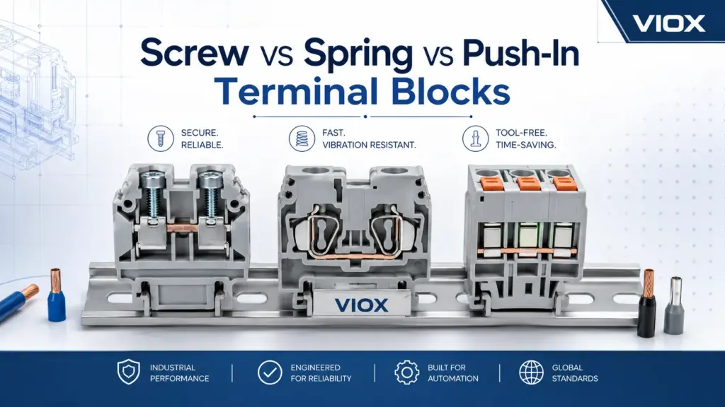 Screw vs Spring vs Push-In Terminal Blocks: Differences, Pros, Cons, and Selection Guide