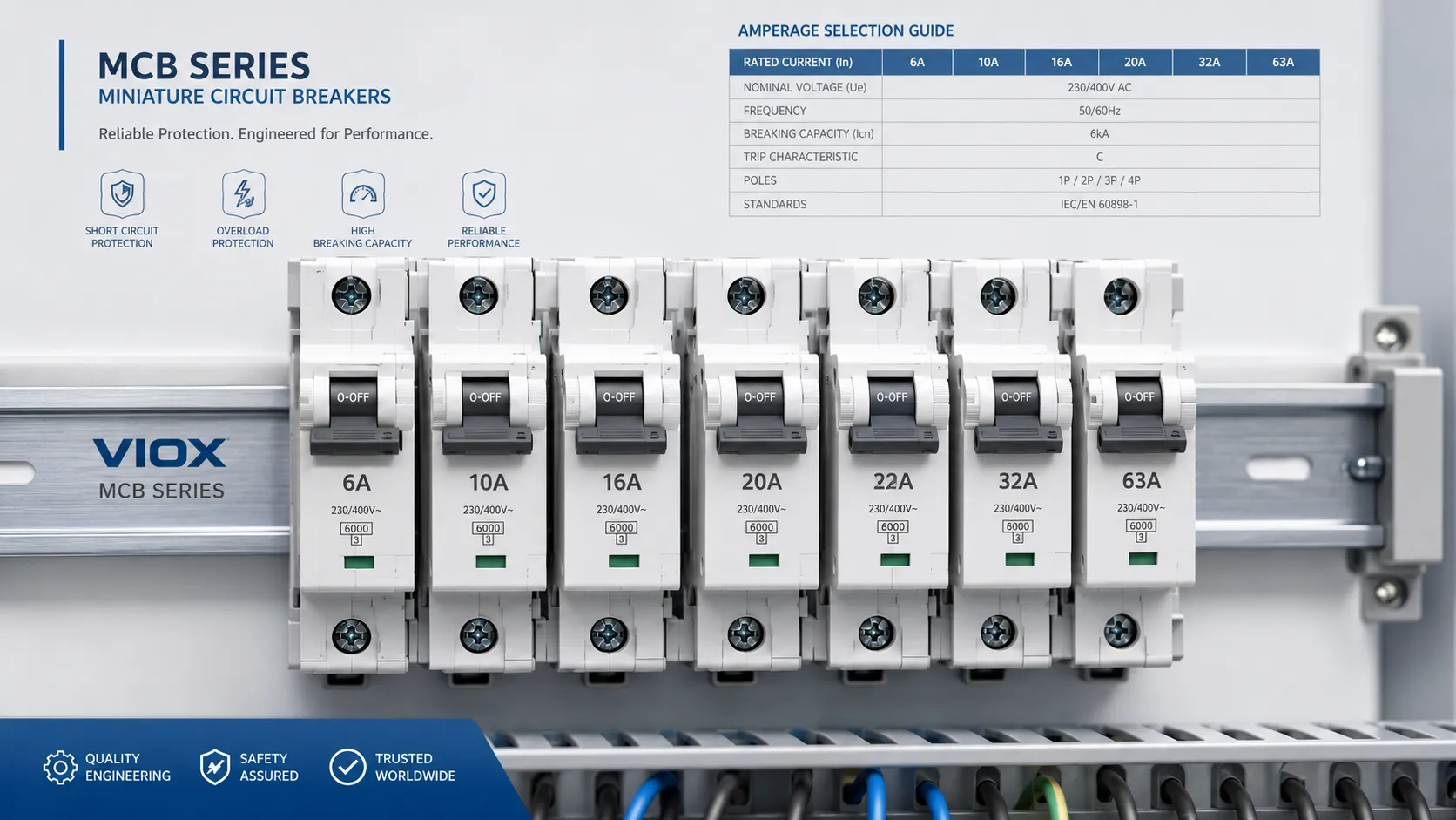 Standard MCB Sizes: Miniature Circuit Breaker Amp Ratings, Wire Size, and IEC/NEC Guide